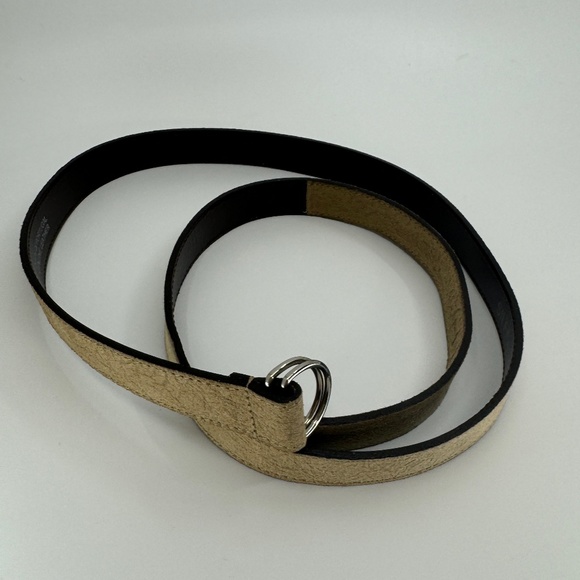 DAMIR DOMA SILENT Skinny Silver D-ring Buckle Belt Distressed Beige main image 6